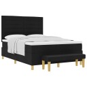  Box Spring Seng med Madrass & Benk Svart 140x200 cm Stoff