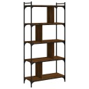  Bokhylle 5 etasjer brun eik 76x32x158 cm konstruert tre