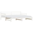 vidaXL Uttrekkbar dagseng hvit 90x190 cm heltre furu 8721012122741