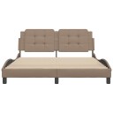  Sengeramme med hodegavl cappuccino 160x200 cm kunstlær 8721012346789