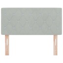 Hodegavl med krystallknapper tufted lysegrå 90 cm fløyel