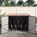  Sykkelskjul 3 pcs Brun 215 x 206 x 157 cm Metall