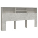 vidaXL Sengegavlskap betonggrå 200x19x103,5 cm