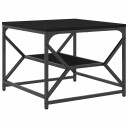  Sort eik kaffebord med hylle 51x50x40 cm laget av konstruert tre