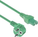 ACT Strømkabel Nettplugg CEE 7/7 Hann (Vinklet) - C15 Grønn 2 m
