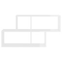 vidaXL Vegghylle h?yglans hvit 100x18x53 cm sponplate