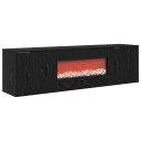 vidaXL Elektrisk peis Svart eik 140,5 x 30 x 39 cm Konstruert tre