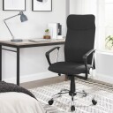 Ergonomisk Kontorstol med Hjul   Ryggstøtte og Justerbar Høyde Grå