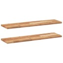  Flytende hyller 2 stk 100x20x2 cm oljebehandlet heltre akasie