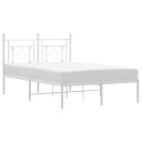 vidaXL Sengeramme i metall med hodegavl hvit 120x200 cm 8721012249196