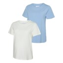 Mamalicious   Mamma t skjorte 2 pk Mia Jersey Hvit/ Lys Blå   M