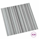  Selvheftende Gulvplanker 30,5 x 30,5 cm 20 pcs PVC Grå og svart