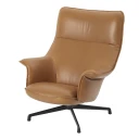 Muuto Doze Lounge Chair High Back Swivel Base   Refine Leather Cognac Anthracit Black