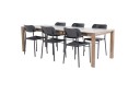 Venture Design Slider & Polly spisegruppe Natur/svart 6 st stoler & bord 170 x 95 cm