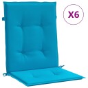vidaXL Hage stolputer 6 stk. Oxford Stoff Blå 100 x 50 x 3 cm