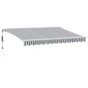 Automatisk uttrekkbar markise antrasitt og hvit 350x250 cm