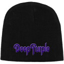 Deep Purple Deep Purple Unisex Beanie Hat: Logo Black