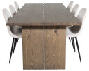 Venture Design Logger & Polar spisegruppe Natur/beige 6 st stoler & bord 210 x 100 cm