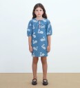 Tiny Cottons Kjole   BIG Svaner   Medium+ Vask Denim   Tiny Cottons   8 år 128   Kjole   Blå