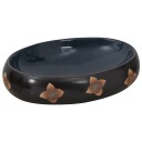 vidaXL Benkeservant svart og blå oval 59x40x15 cm keramikk