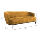 Sofa HOME4YOU Gemala 2,5 seter Gul   gul