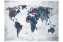 Fototapet World Map On The Wall 200x154 - Artgeist sp. z o. o.