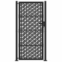 Hageport svart 105x205 cm stål kryssdesign