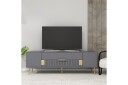 Anira TV-benk 150 cm - Antrasitt/Gull