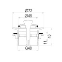 Purus 8570240 Badekarventil med vippepropp, Baderom