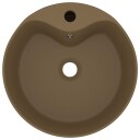 Luksuriøs servant med overløp matt kremhvit 36x13 cm keramisk
