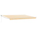  Uttrekkbar markise Gul og hvit 4 x 2 m Polyester og Metall