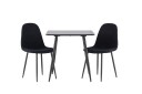 Polar Spisegruppe 75 cm Kvadratisk med 2 Polar stoler   Sort/Sort