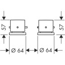 Axor Starck 2-hulls Badekartermostat For karkant, Krom
