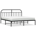vidaXL Sengeramme i metall med sengegavl svart 180x200 cm