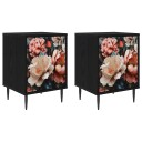 vidaXL Nattbordskap BORNE 2 stk. Svart eik 36 x 33 x 51 cm