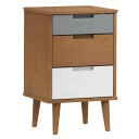 vidaXL Nattbord MOLDE brun 40x35x65 cm heltre furu
