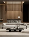 Lobby teppe med kanting off white