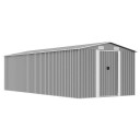 vidaXL Hageskjul 257x580x181 cm metall grå