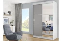 Isolaz Garderobe med Speil LED-belysning RGB - Grå Dør/Hvit/Antrasitt