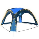 vidaXL Partytelt med LED og 4 sidevegger 3,6x3,6x2,3 m blå