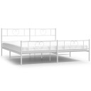  Sengeramme i metall med hodeog fotgavl hvit 180x200 cm