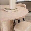 Venture Home Spisegruppe Venture Home Bianca Rund med 4 Valentina Stitches Stoler Fløyel GR22209