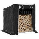 Vedstativ med regntrekk 100,5x80,5x110,5 cm galvanisert stål