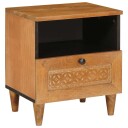  Nattbord med skuff 2 pcs Lysebrun 40 x 33 x 46 cm heltre mango