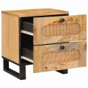  Nattbordskap Naturlig 40 x 33 x 46 cm Massiv mango tre