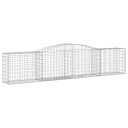 vidaXL Gabionkurver buede 9 stk 400x50x80/100 cm galvanisert jern