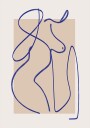Abstract Blue Line Art 2 Plakat Plakat / 50x70cm