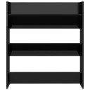 vidaXL Veggskoskap h?yglans svart 80x18x90 cm sponplater