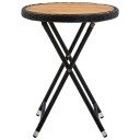 vidaXL Tebord svart 60 cm polyrotting og heltre akasie