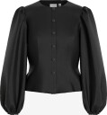 Vila   Bluse Vishina L/S O Neck Shaped Top/Pty/K   Svart